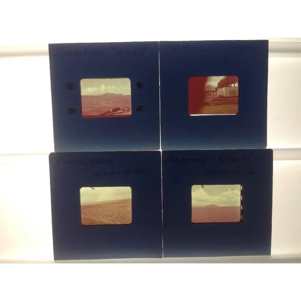 Lot of 4 Vintage 1950s Hawaii Diamond Head Honolulu Photograph Color 35mm Slides